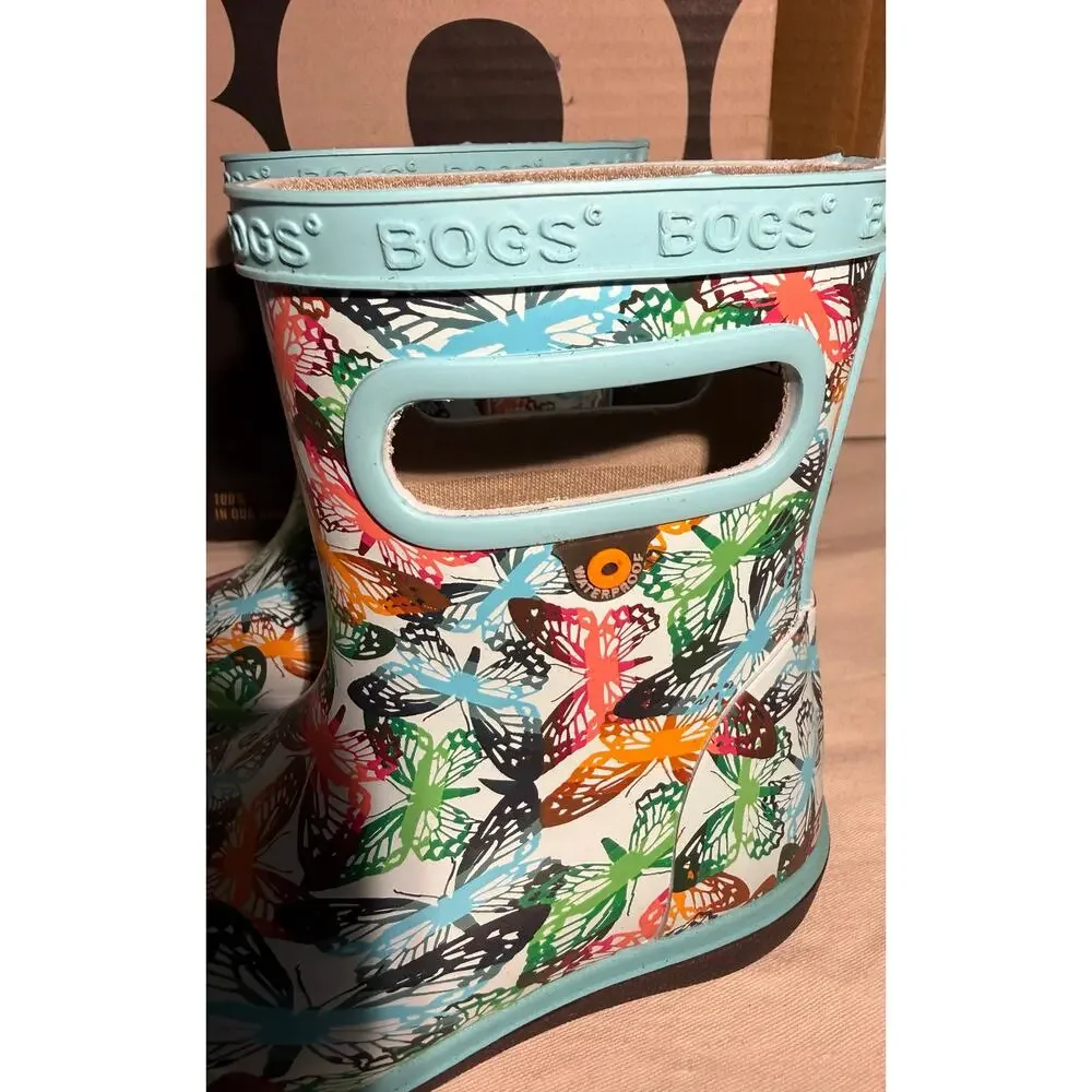 Bogs Skipper ll butterfly Waterproof Rain Boot multicolor Size 5 Infant ~ NEW